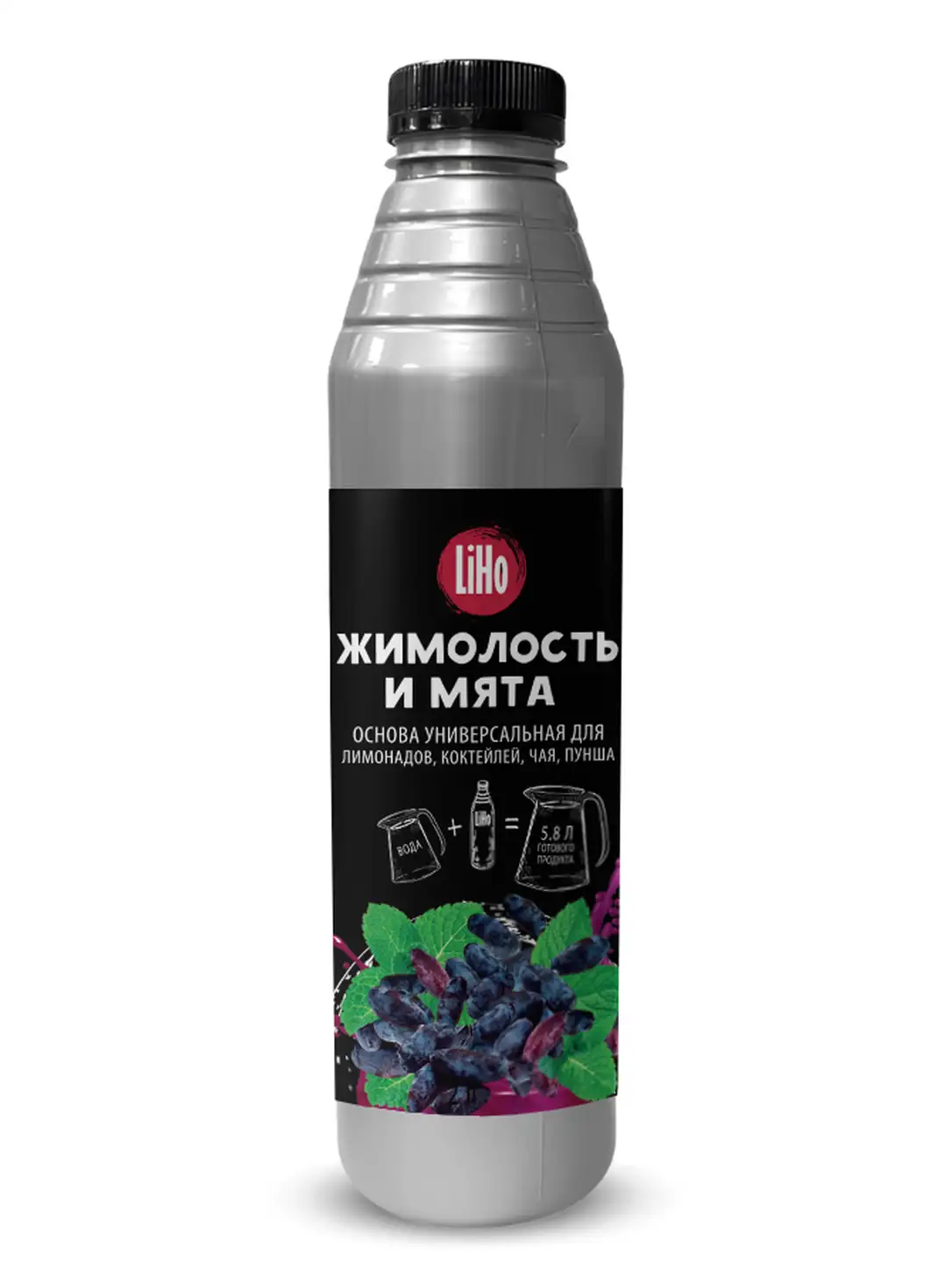 Основа для напитков LiHo “Жимолость, мята” для лимонадов, ПЭТ 0,8 л