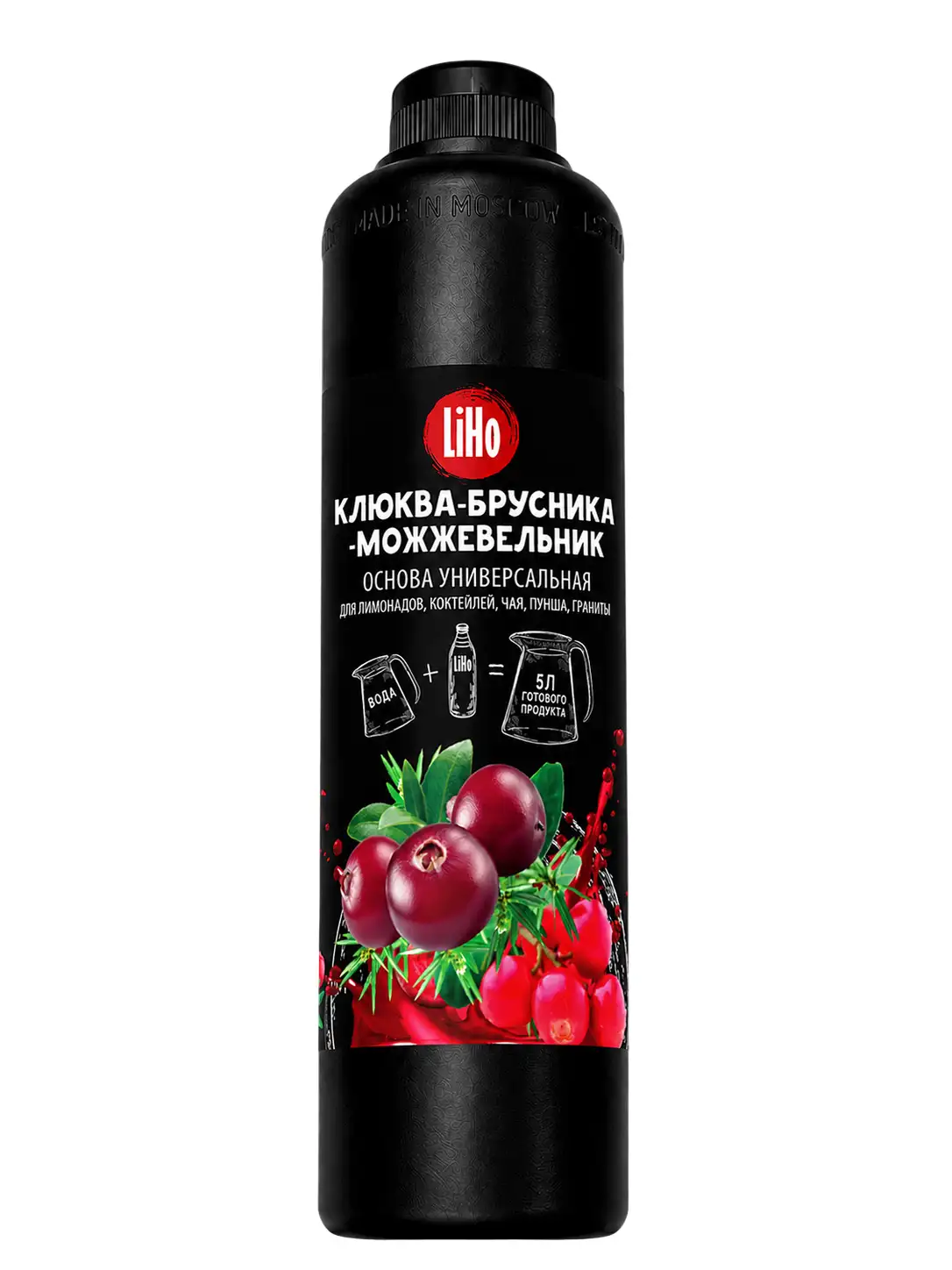Основа для напитков LiHo “Клюква, брусника, можжевельник” для лимонадов, ПЭТ 0,8 л