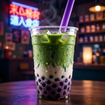 Bubble Tea «Черника-голубика-матча»